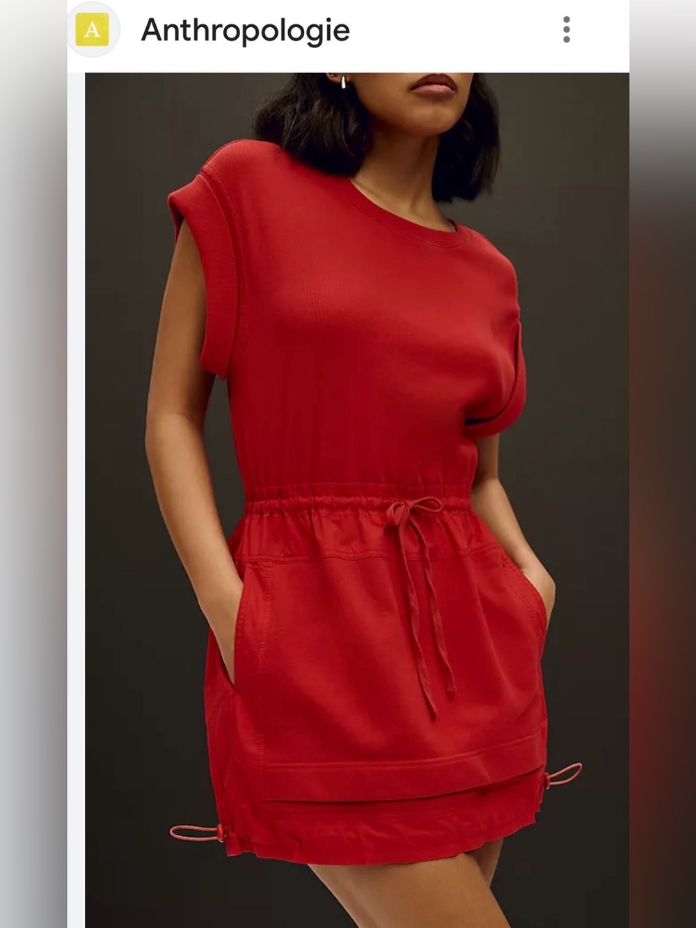 Daily Practice Anthropologie Red Crewneck Mini dress